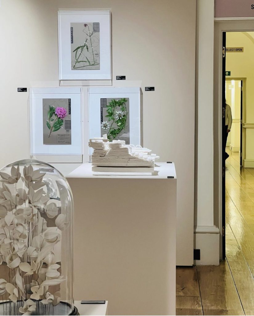 Installation view of Memories Live Here at Collect 2022, Somerset House, showing works by Ruup & Form artists alongside works from the Aliens series.