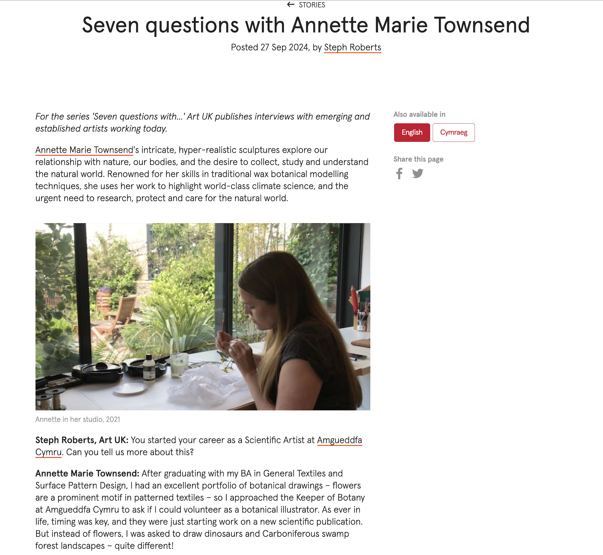 Art UK interview with Stephanie Roberts 1